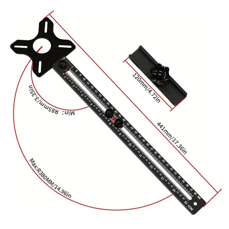 【ELECTRONIC-ACCESSORIES】Router Bracket Slotting Template For Professional Woodworking Kit Double Unit Measurement Systems