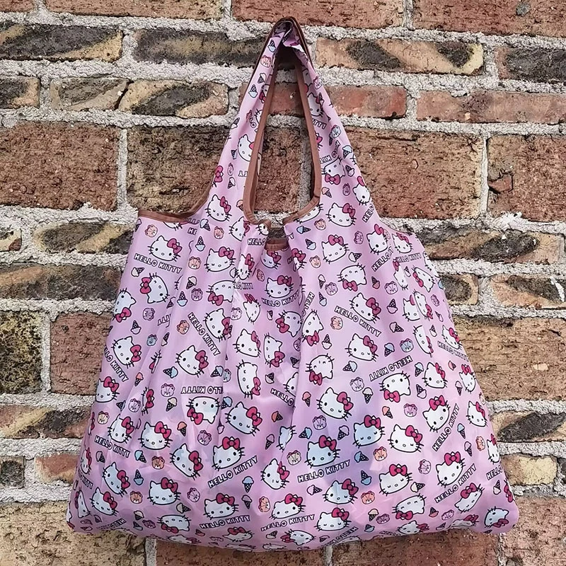 Borsa per la spesa pieghevole portatile Sanrio Hello Kitty borsa per la spesa impermeabile grande borsa per la spesa ecologica riutilizzabile