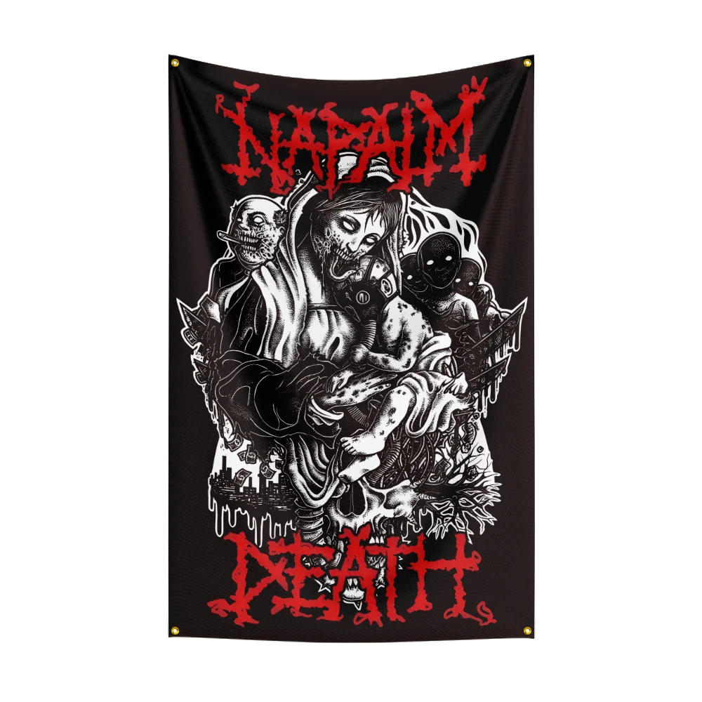 3x5 Ft Heavy Rock Band-Napalms Deaths  Flag Polyester Digital Printing Banner for Bedroom Wall Art Out Door Tapestry Decoration