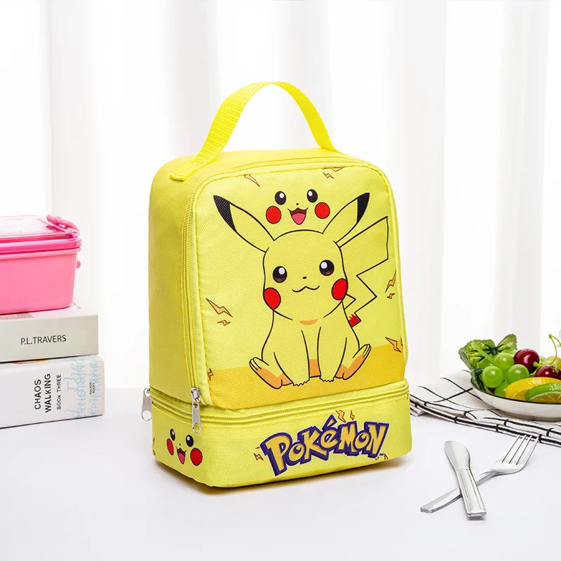 Pikachu Insulated Lunch Bag, Portable Lunch Box Storage Bag, Foldable Insulated Cooler Handbag,Perfect For Office School Picnic