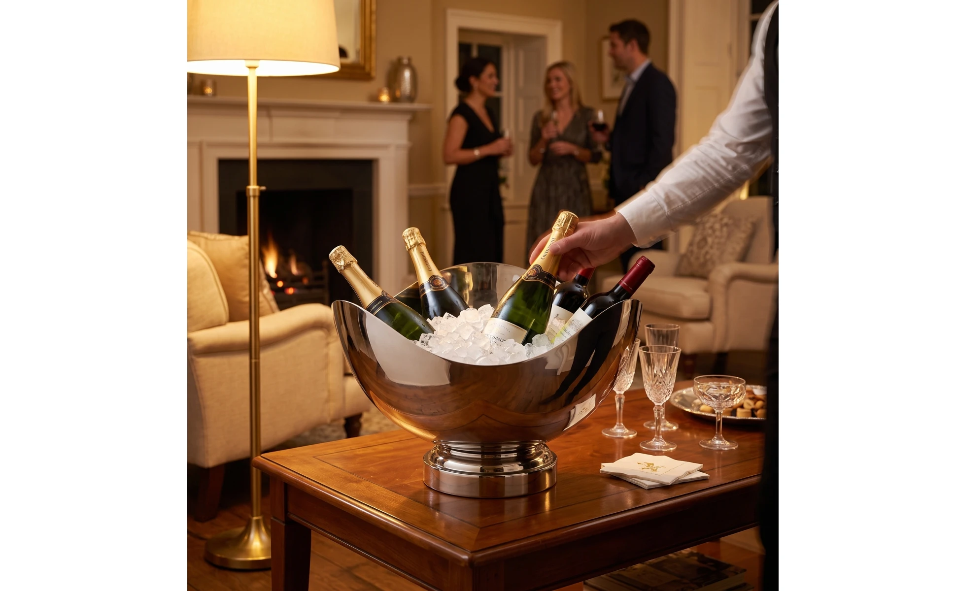 Champagne Bowl Irregular Wine Chiller Bowl Wine Cooler Container Large-Capacity Champagne Container Stylish for Hosts, Parties