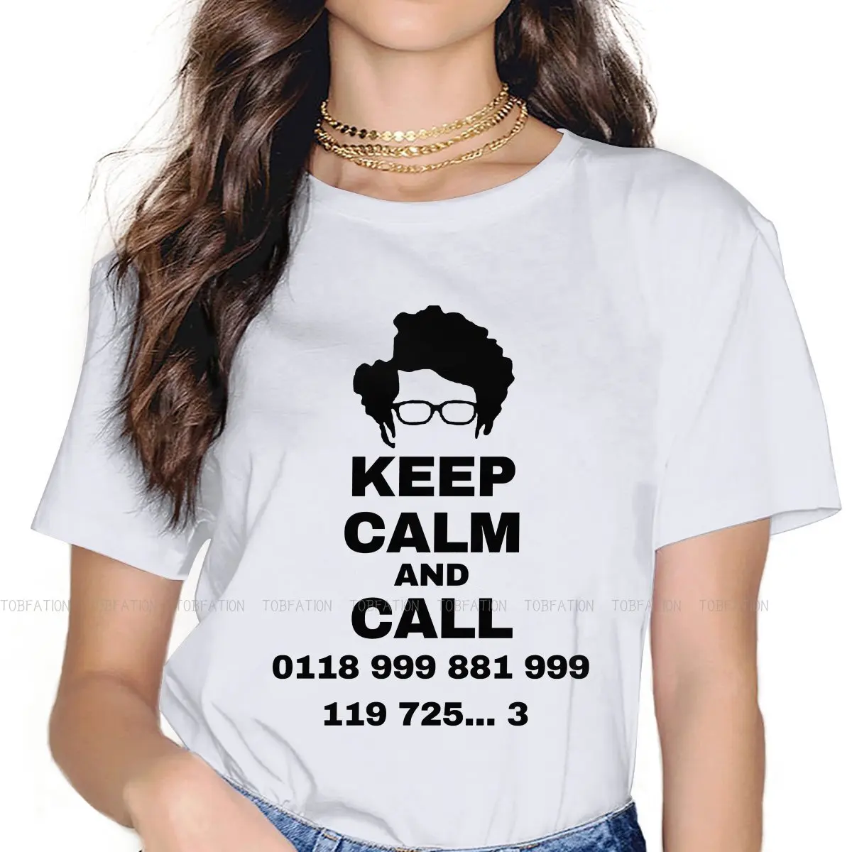 The IT Crowd British Sitcom Roy Moss Crewneck TShirts Keep Calm And Call Print 4XL 5XL Girl T Shirt New Trend Clothing