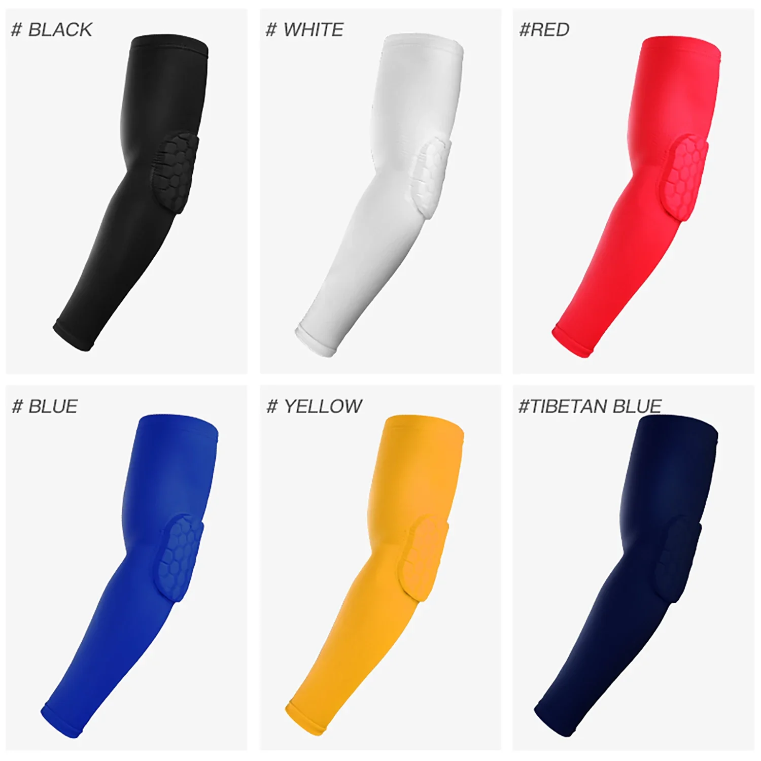 1pc Sports Elbow Protection Honeycomb Anti-collision Pressure Protection Arm Sleeve Basketball Cycling Fitness Protective Gear