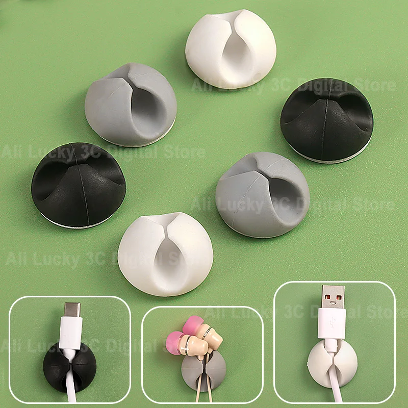 Silicone Cable Clips Winder Cable Organizer Desktop Wire Storage Charger Cord Holder for Car USB Charging Tablet Wire