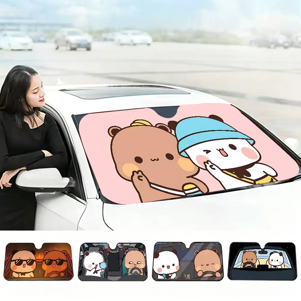 Anime B-BubuS D-DuduS Car Sunshade Window Sunshade Sunblock Front Windshield Hood Interior Front Baffle Double Sunshade