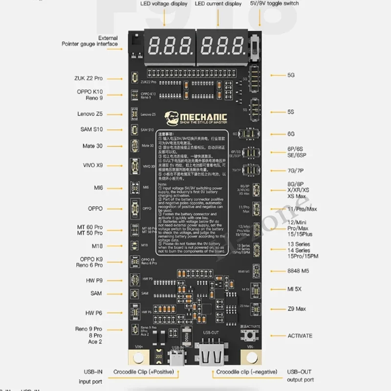 MECHANIC F918 Panel testowy aktywowania baterii Aktywacja jednym kliknięciem Szybkie ładowanie dla iPhone 6-15ProMax HW Naprawa baterii telefonu z systemem Android