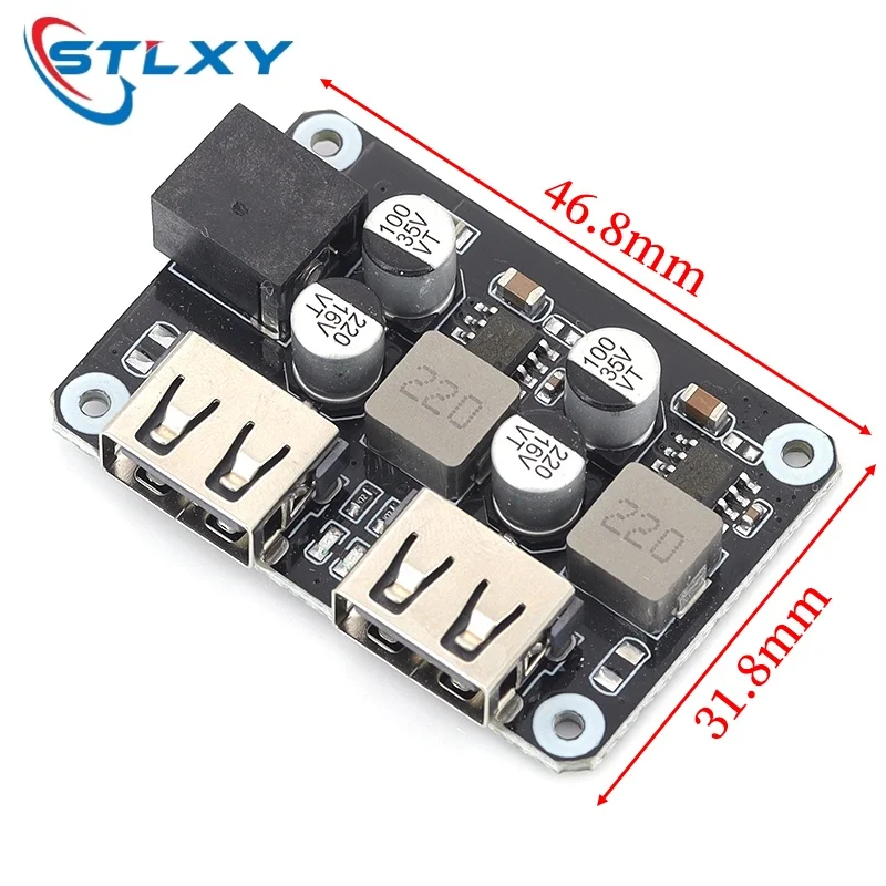 1Pcs 6V-30V Step Down Charging Board Dual USB QC3.0 FCP Fast Charging Bare Circuit Board And With Housing Version