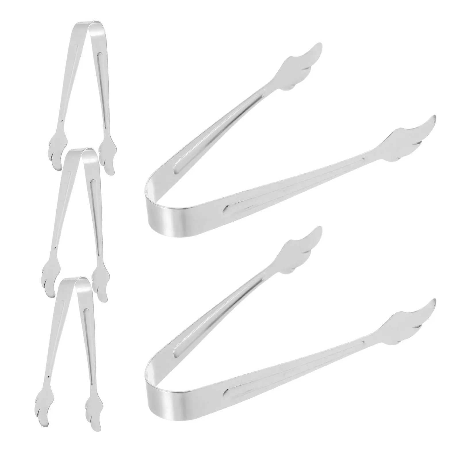 

Набор из 5 мини-щипцов для еды из нержавеющей стали с нескользящим покрытием для сахара, кубиков льда, нарезки, для кухни и вечеринок