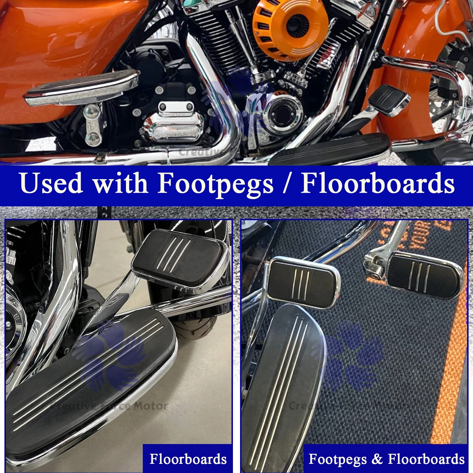 Peças da motocicleta Pedal Freio Grande Pad Apoio Para Os Pés Harley Touring Davidson Heritage Softail CVO Estrada Rei Electra Glide Menino Gordo Freewheeler Street Glide acessórios para motos