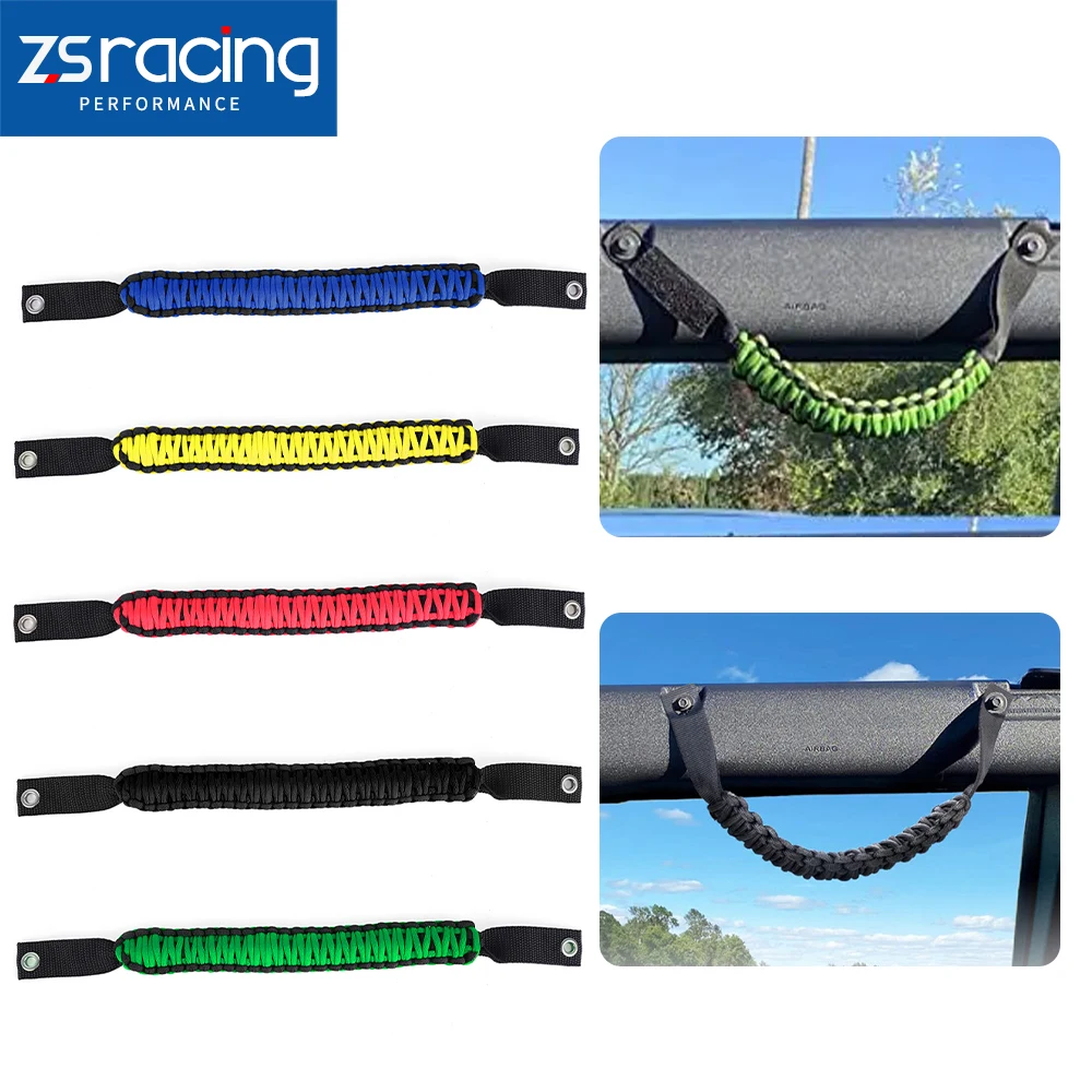 ZS-800D Nylon Grab Handles 1PC Handle Grip For Ford Bronco 2021-2024 2/4 Door Accessories Paracord Grip Handle BAG107