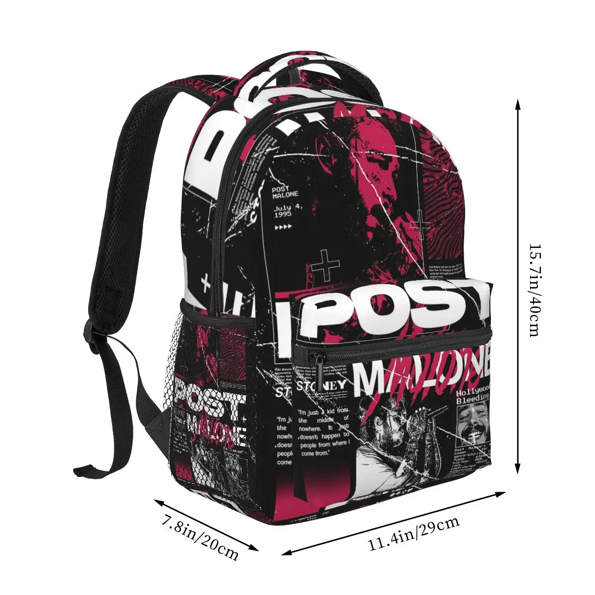 Post Malone European And American Street Rock Rapper Portrait Backpacks Boys Girls Bookbag School Bags Rucksack Shoulder Bag
