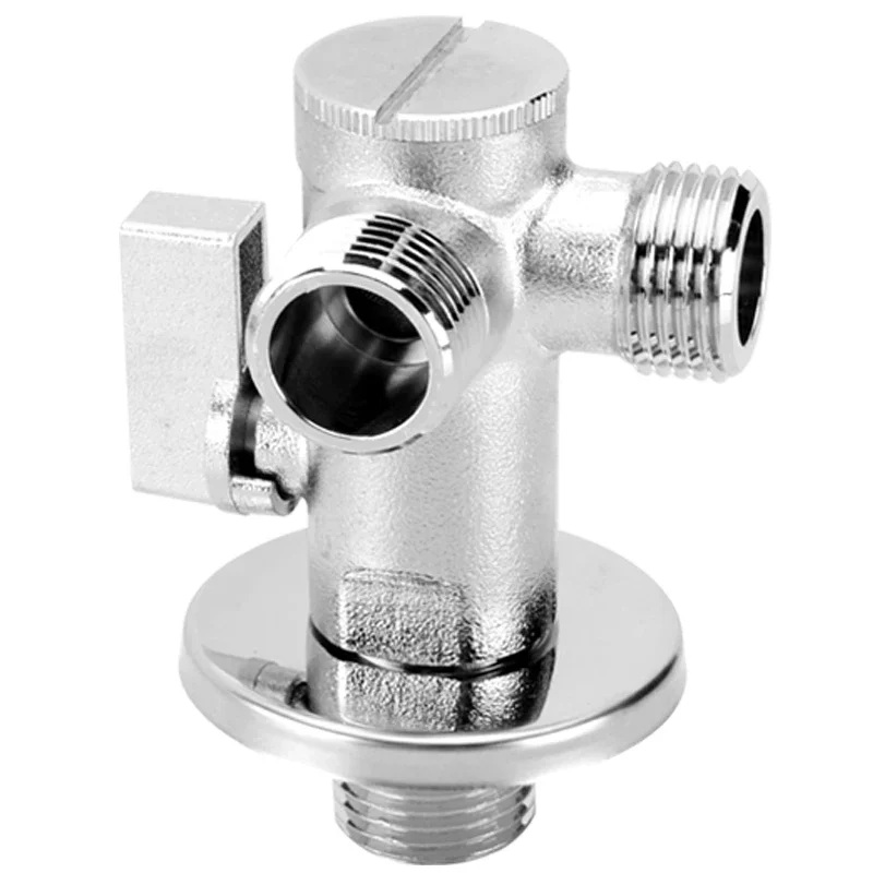 All Copper Belt Filter Angle Valve 3/4 IN To 1/2IN Triangle Valve One In Two Out Three-way Angle Valve Kitchen Bathroom Switch