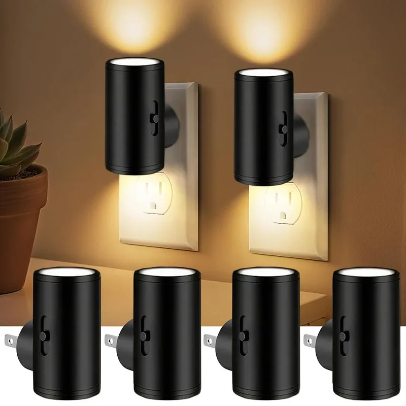 1/2/4Pcs LED Night Light Plug Into Wall with Light Sensor 0-100LM Adjustable Brightness Wall Light Dimmable for Hallway Bedroom