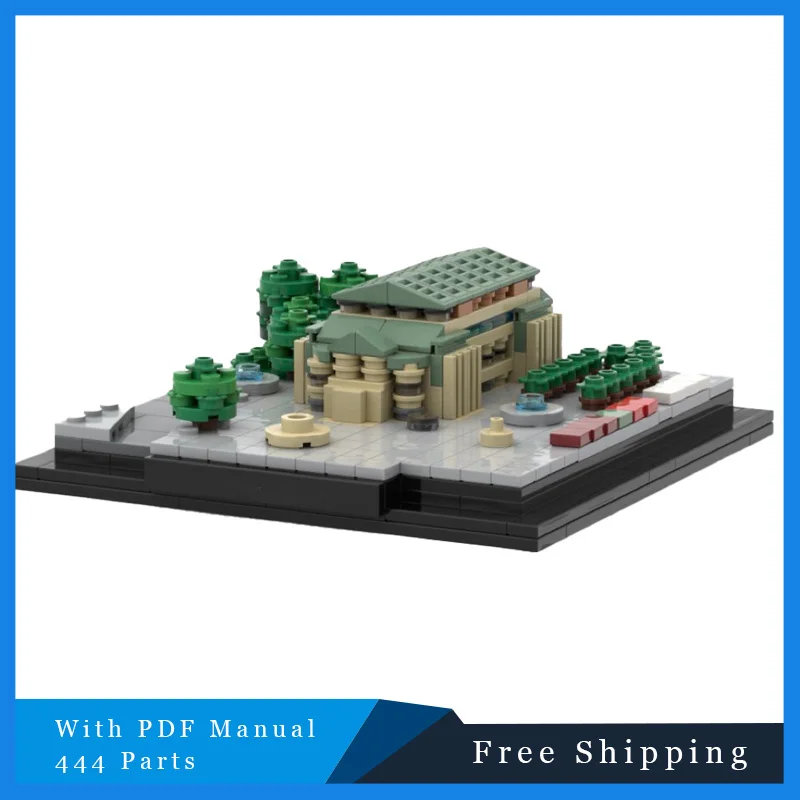 

444 PCS Street View Building Block Brick Series Green Belt Yellow Building Modular Children's DIY Assembly Toys Christmas Gifts