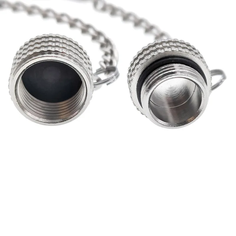 1PCS M12 Connector Dust Cover Inner Thread Outer Thread Metal Waterproof Cover Plug Socket Protection Cover Male Female Cover image 4