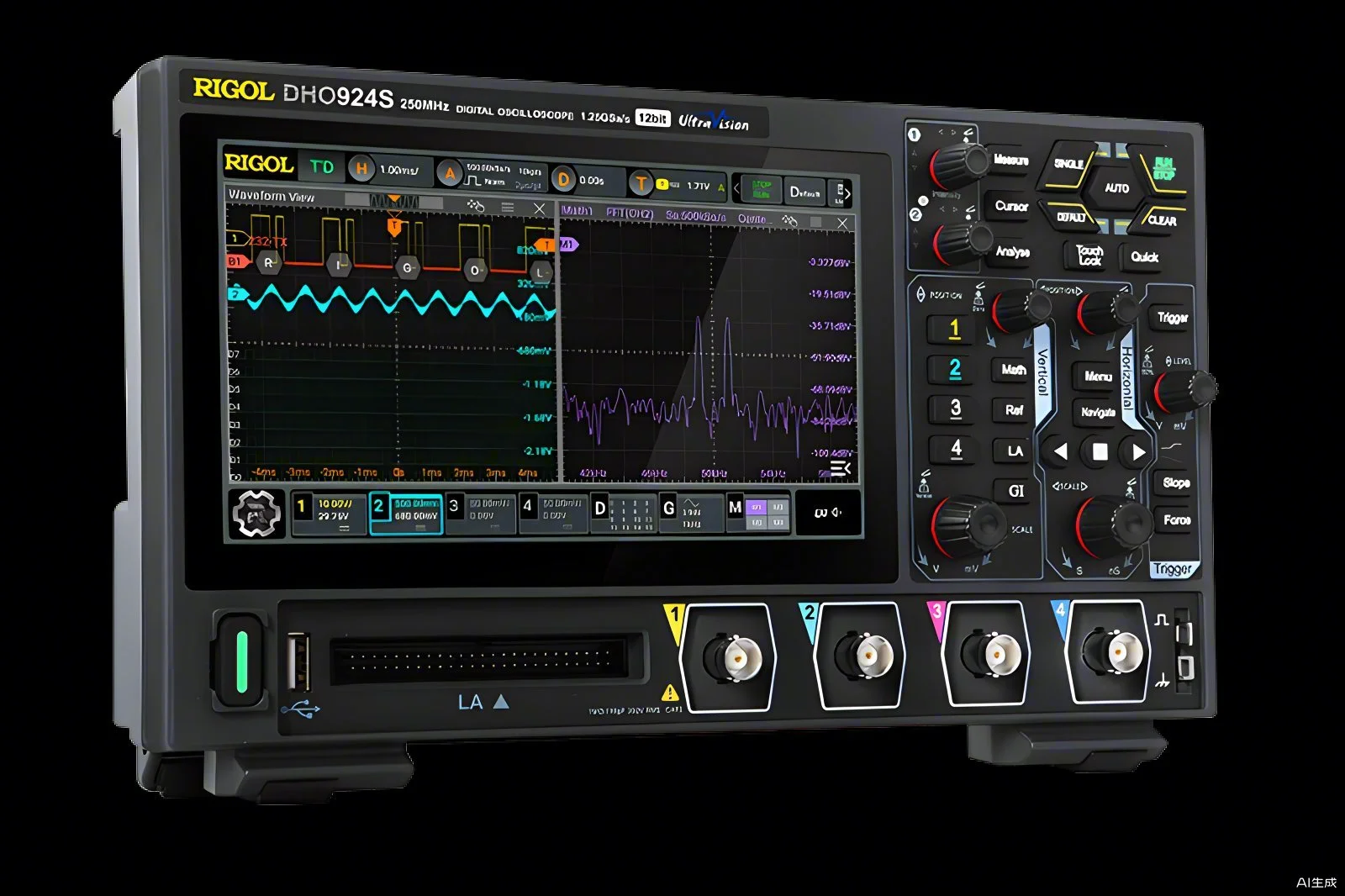 RIGOL DHO914/DHO914S/DHO924/DHO924S 4Channel 125/250MHz Digital Oscilloscope 12 Bit 1.25GSa/Sec 50MPts Depth