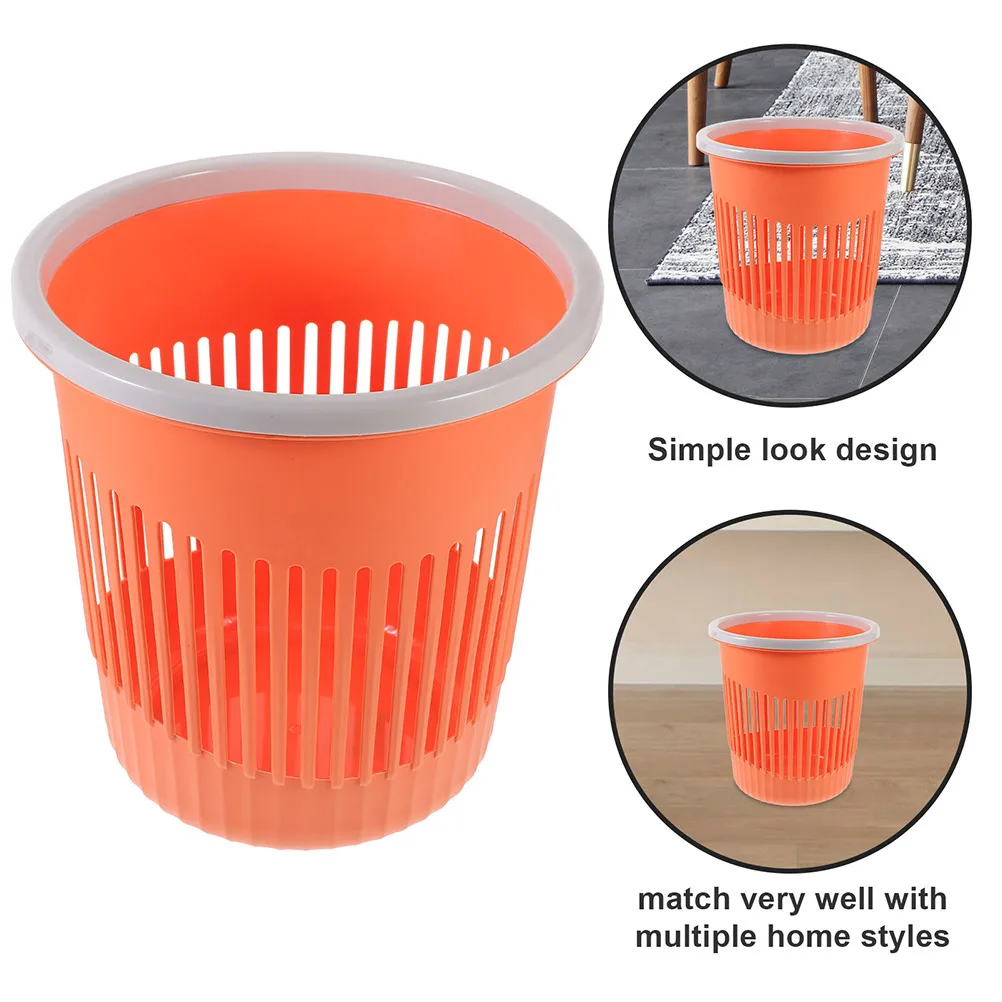 

2pcs Round Trash Can Large Capacity Plastic Bathroom Bedroom Office Garbage Bin Household Waste Container Pp Press Ring