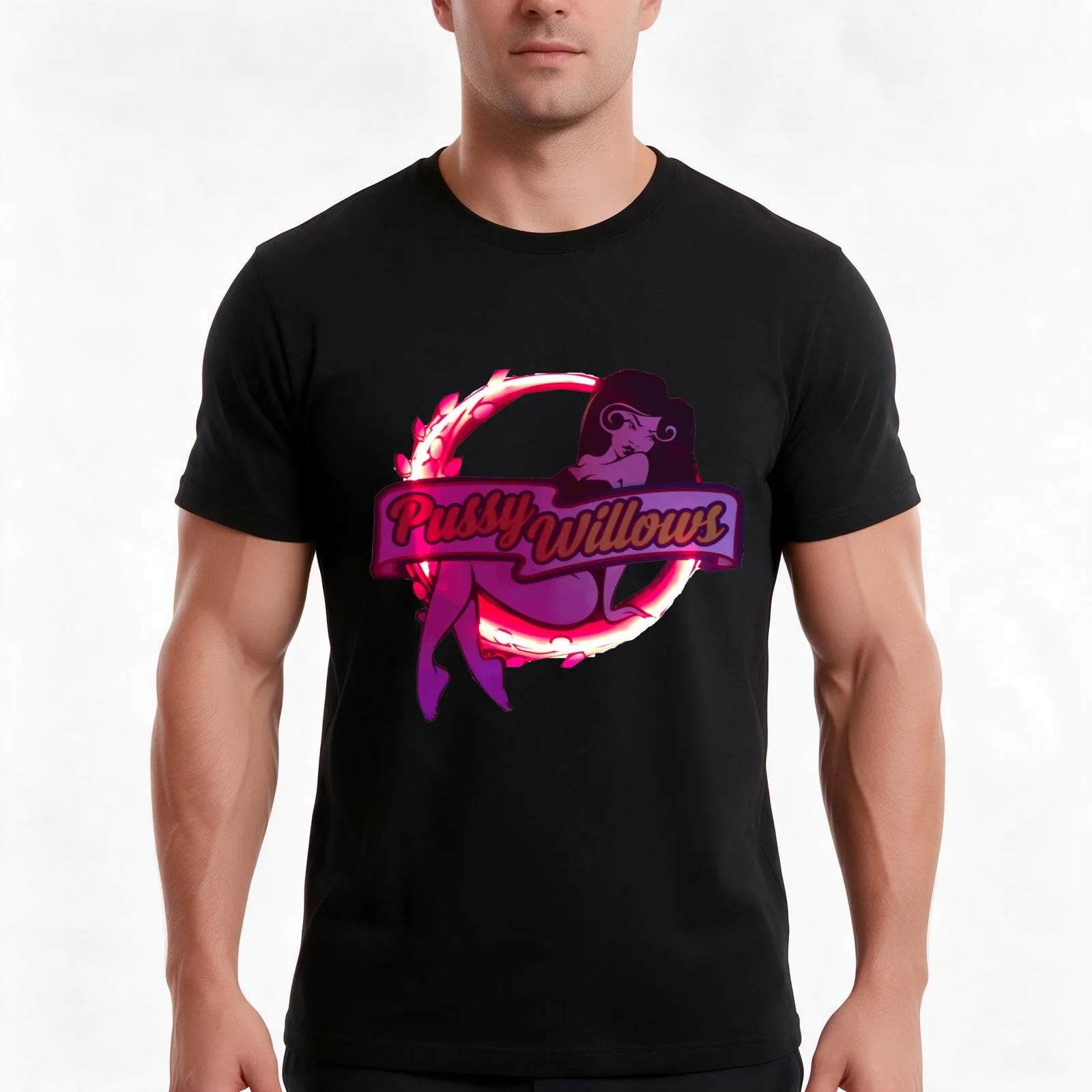 Pussy Willows T-Shirt Summer Casual Cotton Tee Oversized Streetwear Tops Vintage Graphic Print Loose Fit Short Sleeve