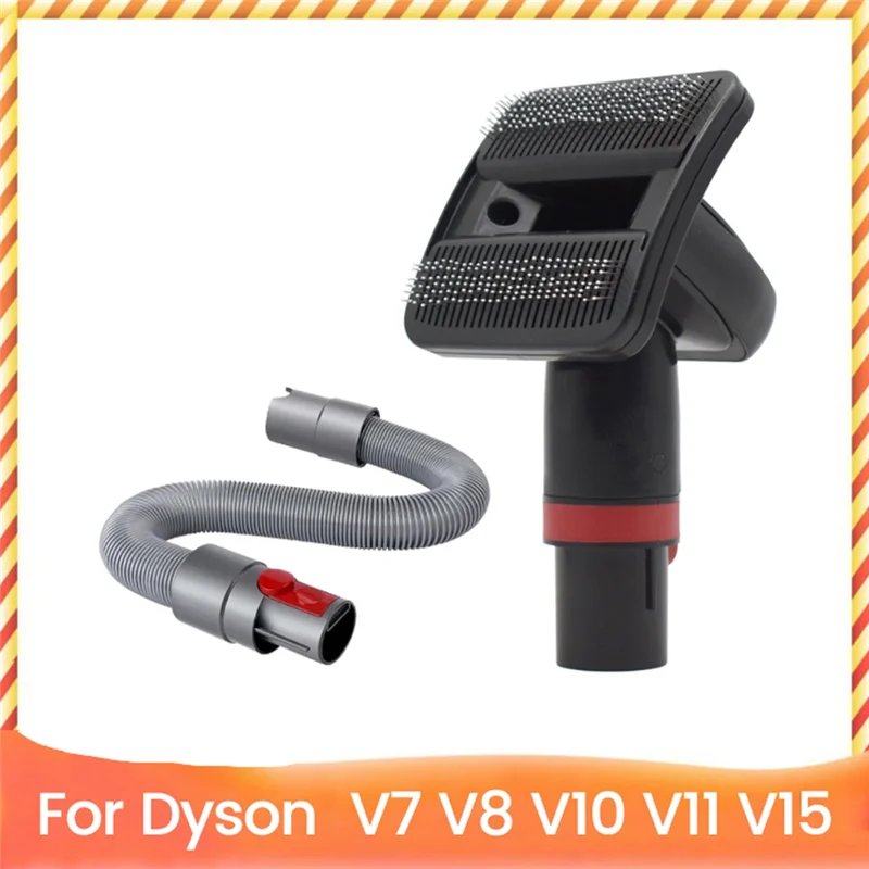 B38B-Dog Hair Vacuum Brush Extension Tube For Dyson V7 V8 V10 V11 V15 Vacuum Attachments Pet Groom Tool Removes Loose Hair
