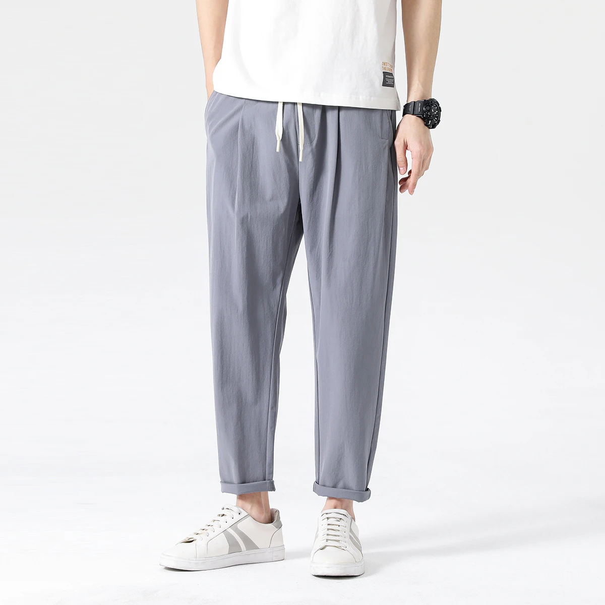 

Effortless Men Cosy Pants Black Gray Khaki Colour Comfortable Trousers Elastic Waist Adjustable Drawstring Design Underwear 2025