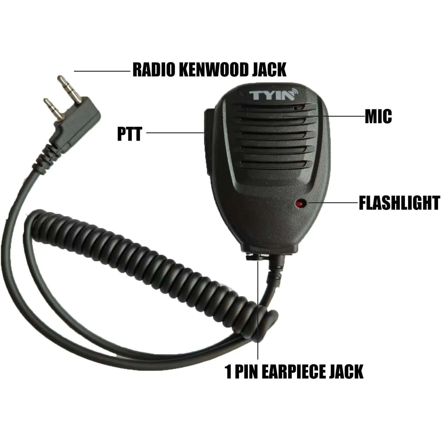 Microfono altoparlante per radio TYIN UV-5R Plus/K5 Kenwood 2 pezzi