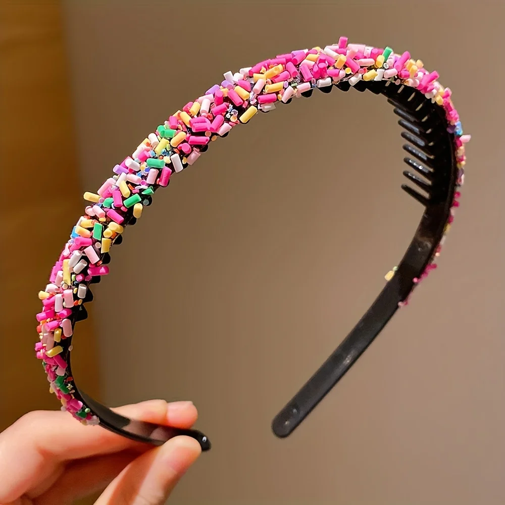 1Pc Kidsren\'s Rainbow Color Toothed Hair Hoop Girls Do Not Hurt Hair Accessories