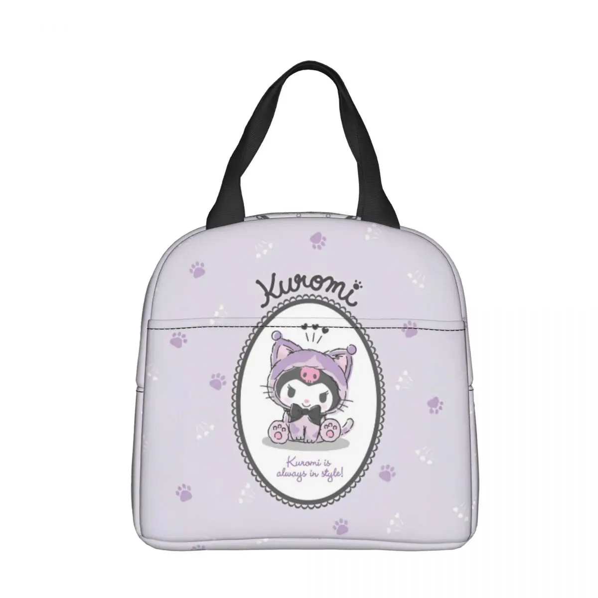 Sanrio Kuromi Cute Cartoon Insulated Lunch Bags High Capacity Lunch Container Thermal Bag Lunch Box Tote School Picnic Girl Boy