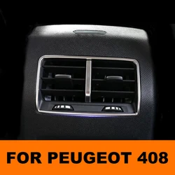 Car Rear Air Vent Outlet Cover Trim Frame Decoration Chrome For Peugeot 408 2023