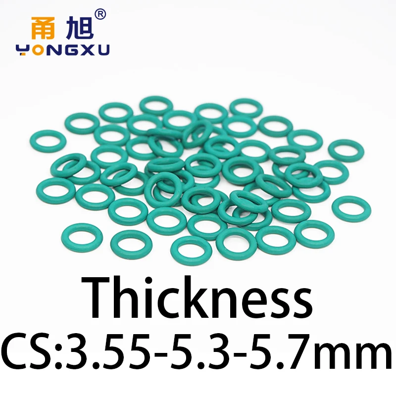 O-ring thickness 3.55/5.3/5.7mm CS fluororubber FKM sealing temperature resistant gasket rubber ring complete inspecifications.-