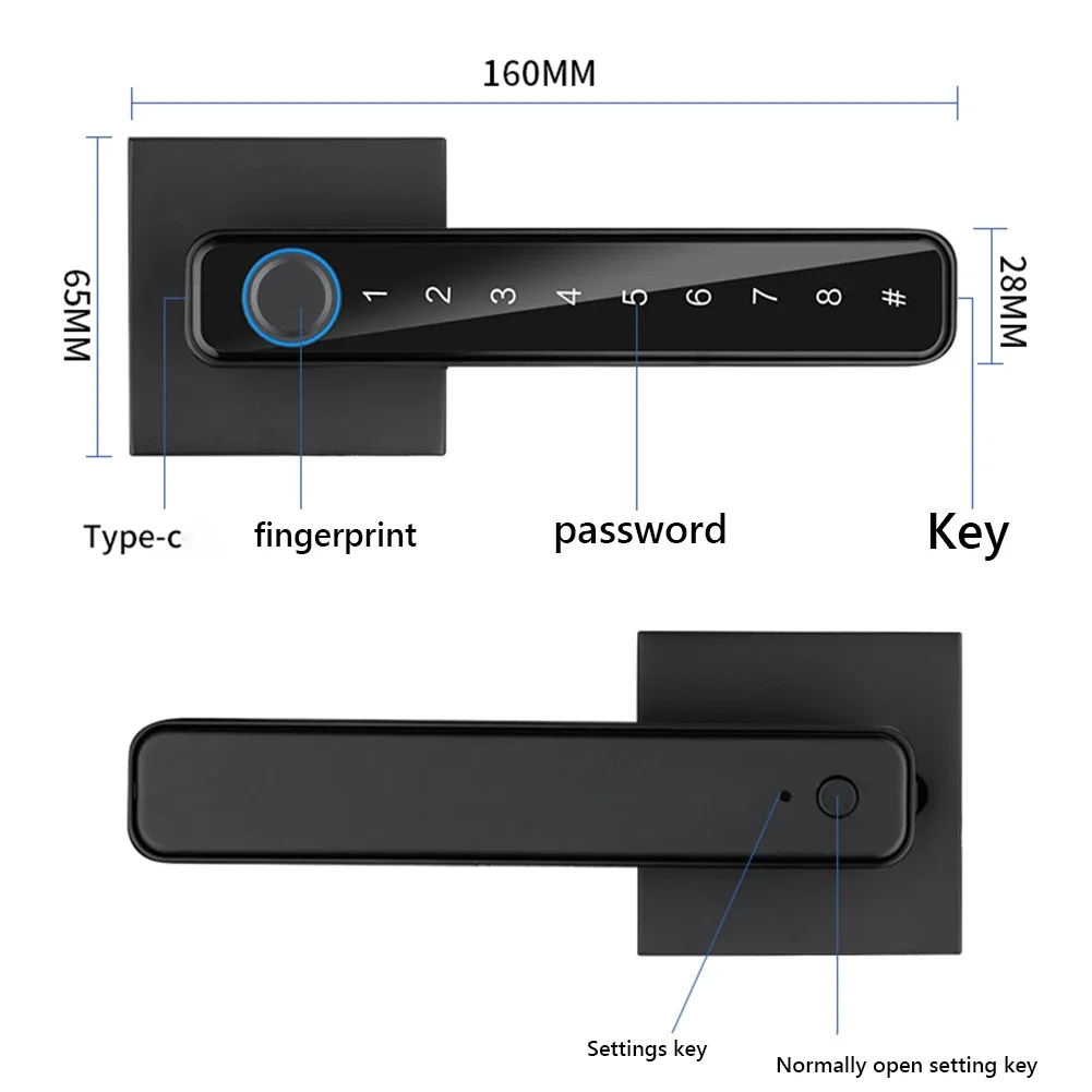 Biometryczna inteligentna blokada drzwi do domu z odciskami palców hasło elektroniczne zamek cyfrowy TUYA/TTLOCK/brak kontrola aplikacji blokady