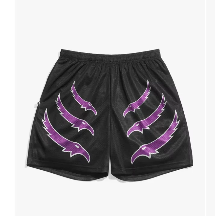 2026 Men's Rey Mysterio Purple Eagle Retro Basketball Shorts Y2K Oversized Quick Drying Shorts Suitable F