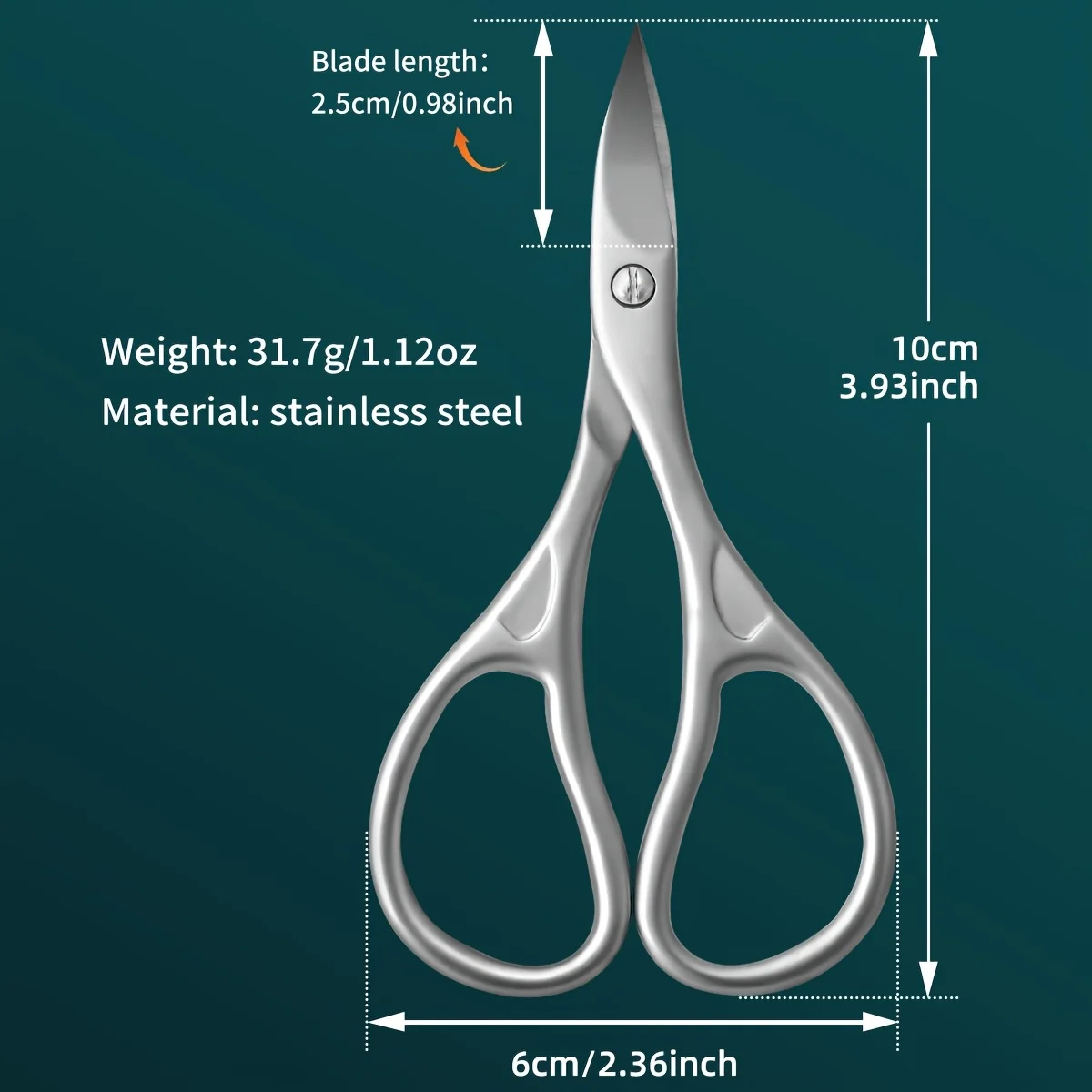 1pc Stainless Steel Nail Scissors for s & Adults Curved Ergonomic Design, Concave Blades for Trimming, Durable Pedicure & Manicu