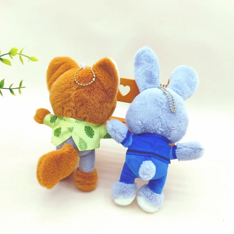 Novo bonito adorável raposa nick brinquedo de pelúcia chaveiro coelho judy boneca de pelúcia pendurado acessório boneca presente