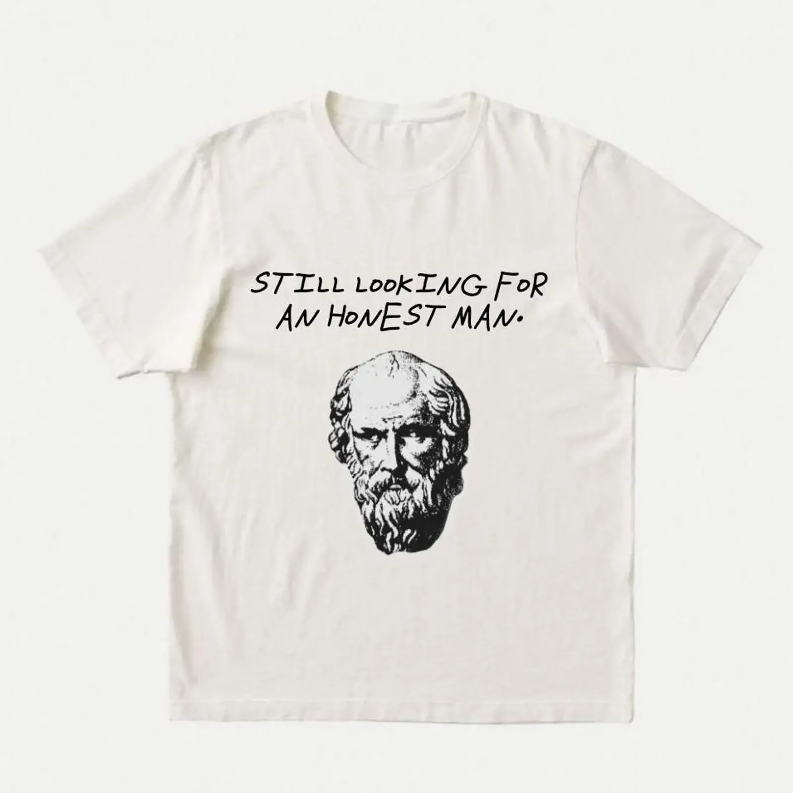 Diogenes Still Looking For An Honest Man Funny Ancient Greek Philosophy Cynic Philosopher Quote Political Meme T Shirt vintage