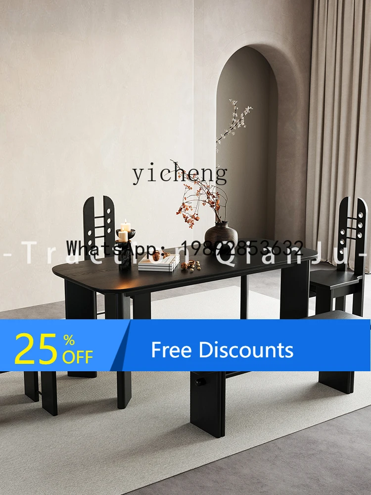 Solid Wood Dining Table for Home Use, Small Apartment Dining and Study Desk, Office Desk