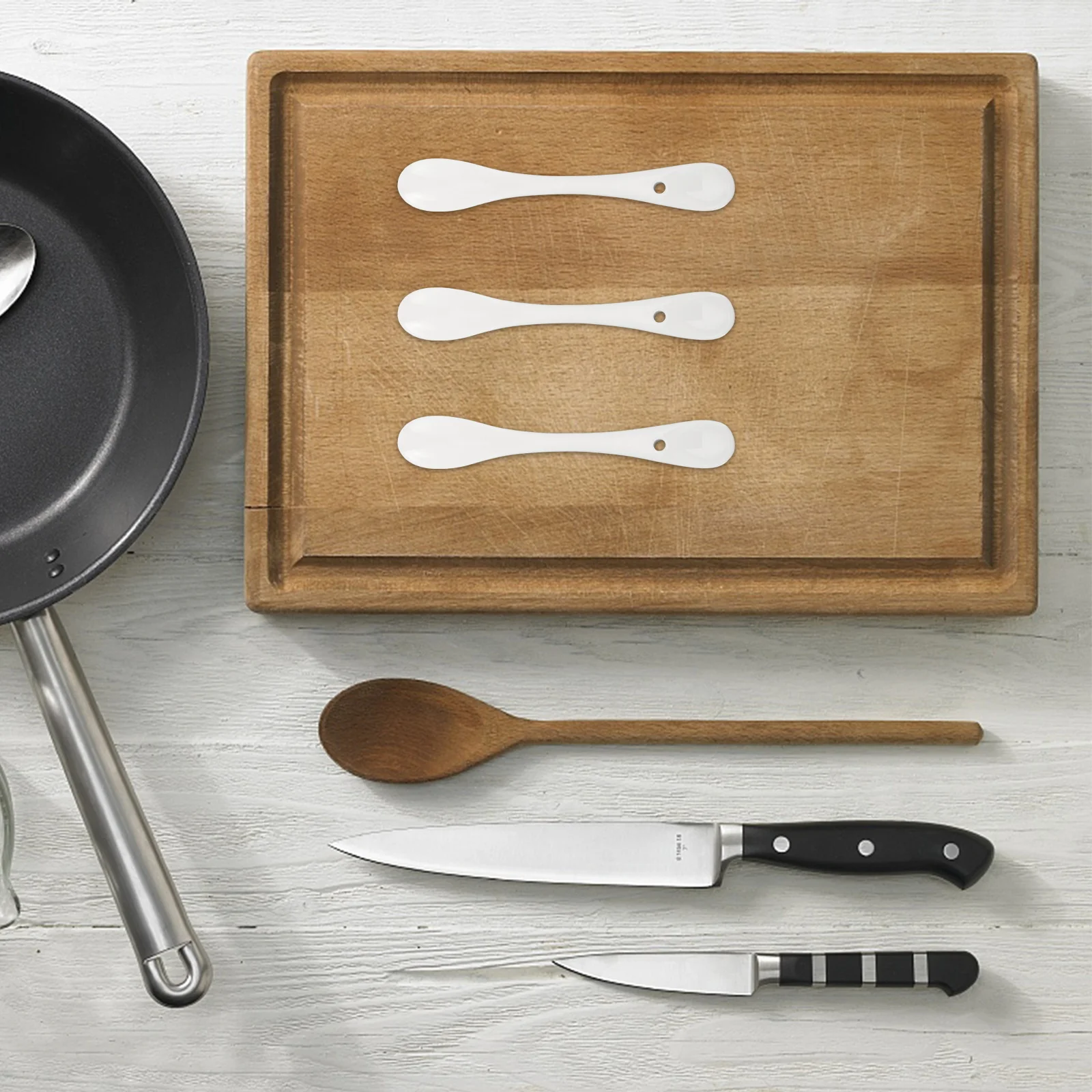 

6Pcs Ceramic Coffee Spoons Sturdy White Dessert Cake Ice Cream Coffee Stirring Spoons Kitchen Household Supplies