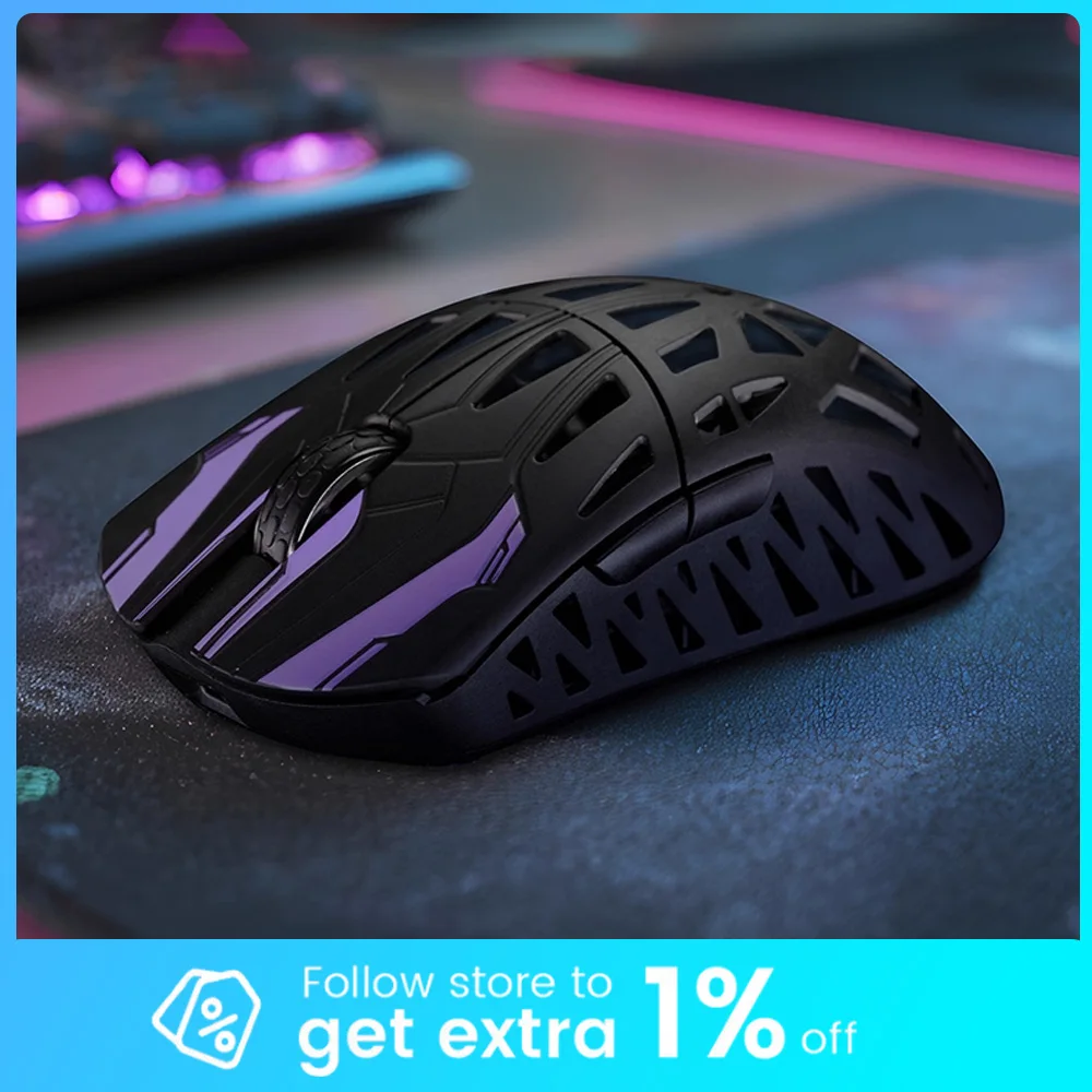 

IROK HE6 Ultra Mouse Tri Mode Mouse Paw3950 Беспроводная легкая игровая мышь из углеродного волокна 8000 Гц для Valorant CS2, аксессуары для ПК