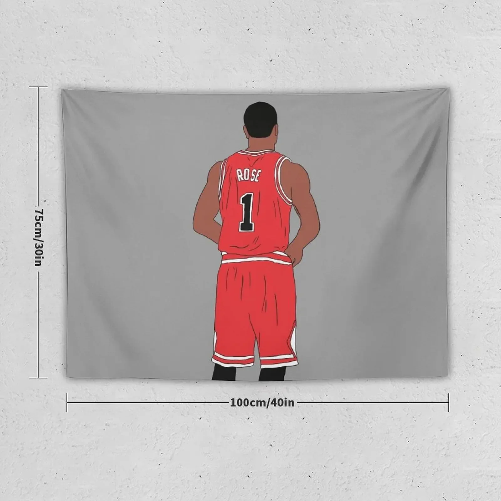 Derrick Rose Back-To Tapestry Aesthetics For Room Wall Tapestries Tapestry