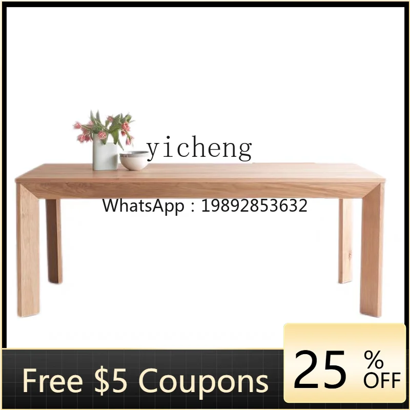 

ZZk Rectangular Solid Wood Dining Table Household Small Apartment Dining Table Modern Simple Long Table Workbench