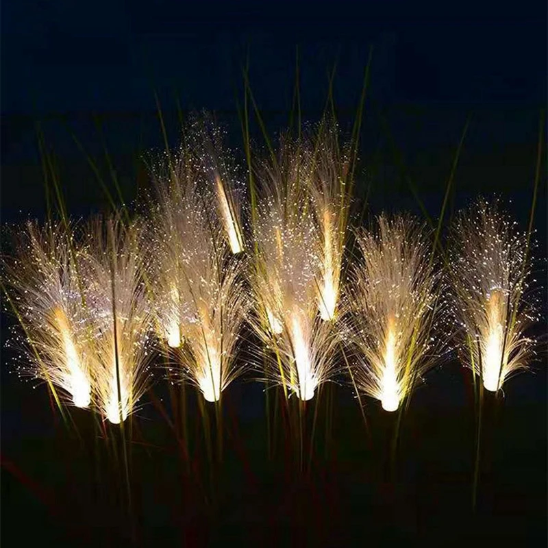 Imagem -03 - Bulrush Solar Luz de Fibra Óptica ao ar Livre à Prova Impermeável Água Solar Powered Jardim Gramado Lâmpada Chão Caminho Flor Paisagem Luzes