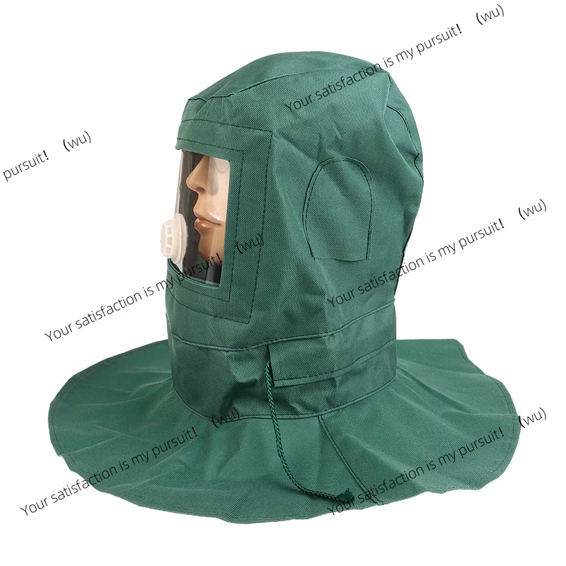 Industrial labor protection canvas sandblasting hood, windproof and impact-proof, lightly sandblasted polished mask