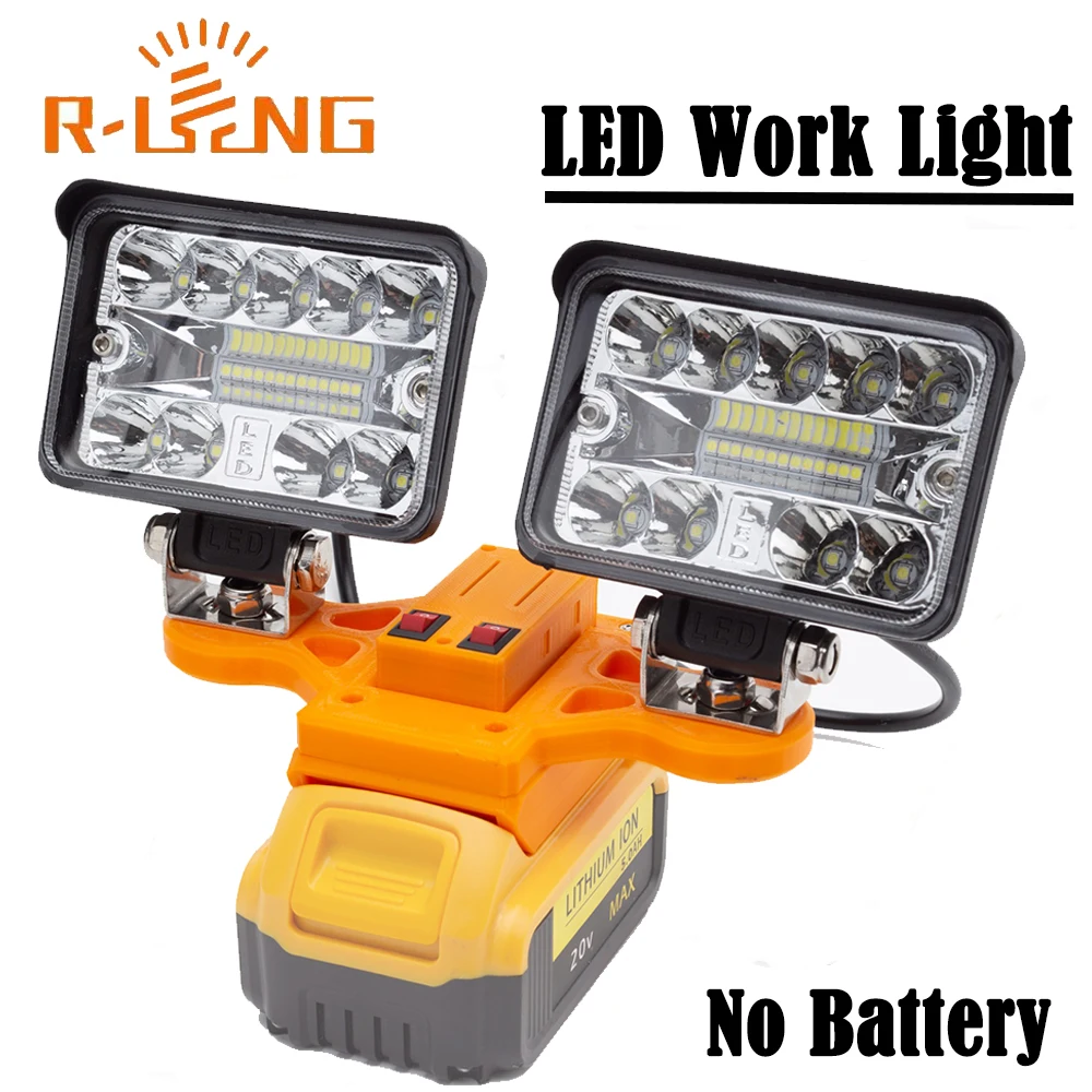 Portable LED Working Light For DeWalt 18V Lithium Battery W/USB Type-C Cordless Outdoor Work Fishing Handheld Emergency Light
