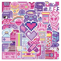 50PCS Ins Pixel Style Trendy Graffiti Waterproof Sticker Toy Decoration Notebook Children Gift Ipad PVC Sticker
