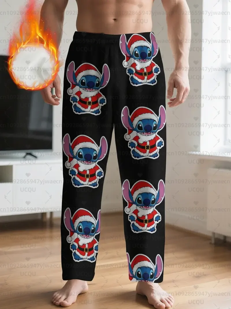 

Men's Christmas Stitch Flannel Pajama Pants Christmas Pajama Pants Winter Pajamas Fleece Pajama Women Sleep Pants