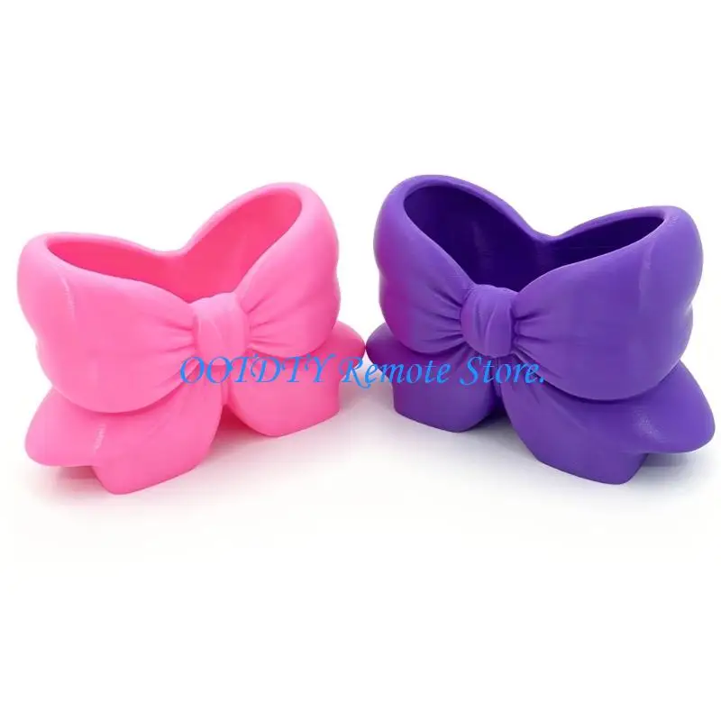  Desktop Organizers Cup Bows-Shaped Pen Holders Plastic Open Top Storage for Writing Tools, Vanity Brushes and Small Counters