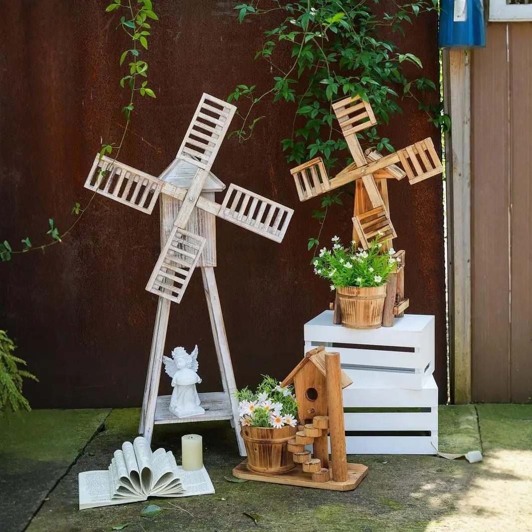 DSA Windmill Ornament Outdoor Garden Decoration Micro Landscape Natural Corner Pastoral Style Classroom Corridor Arrangement
