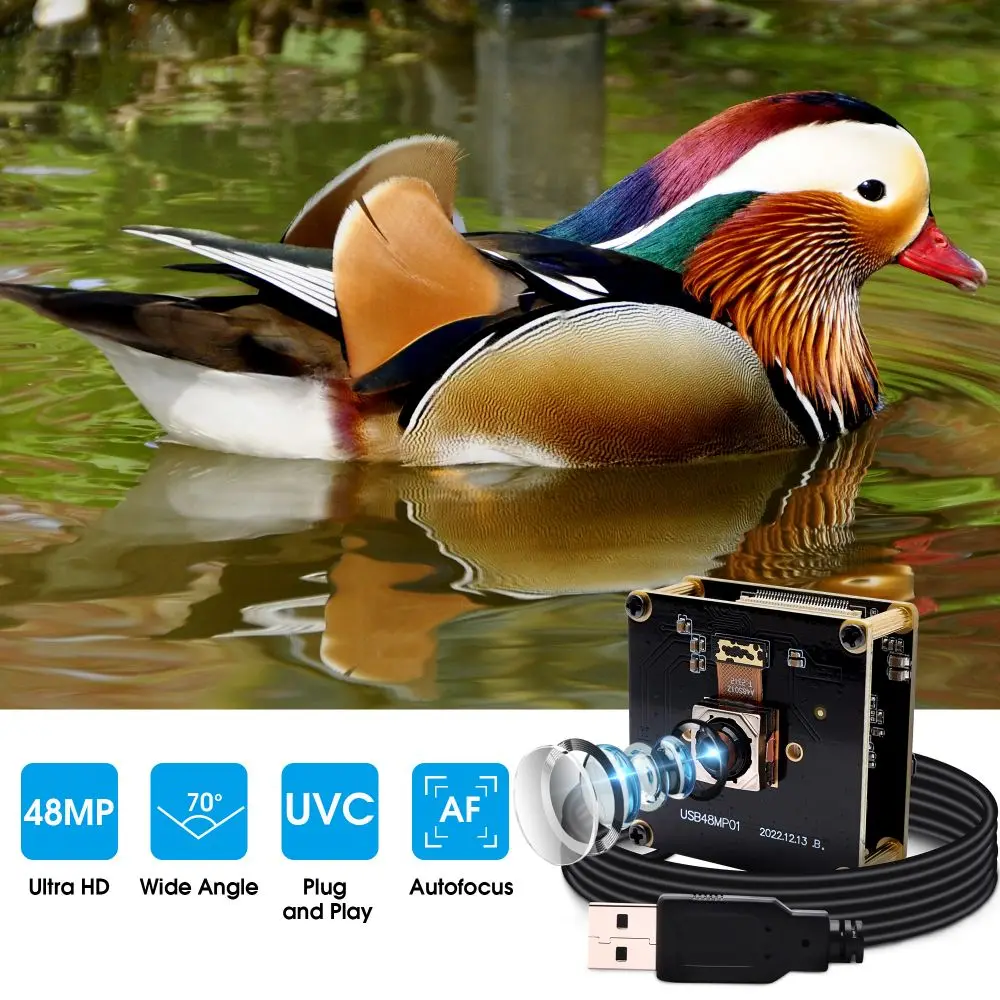 ELP 48MP Autofocus USB Camera Module 8000x6000 High Definition Ultra HD Mini Camera for Industrial Zone,Passport ID Card Scaning