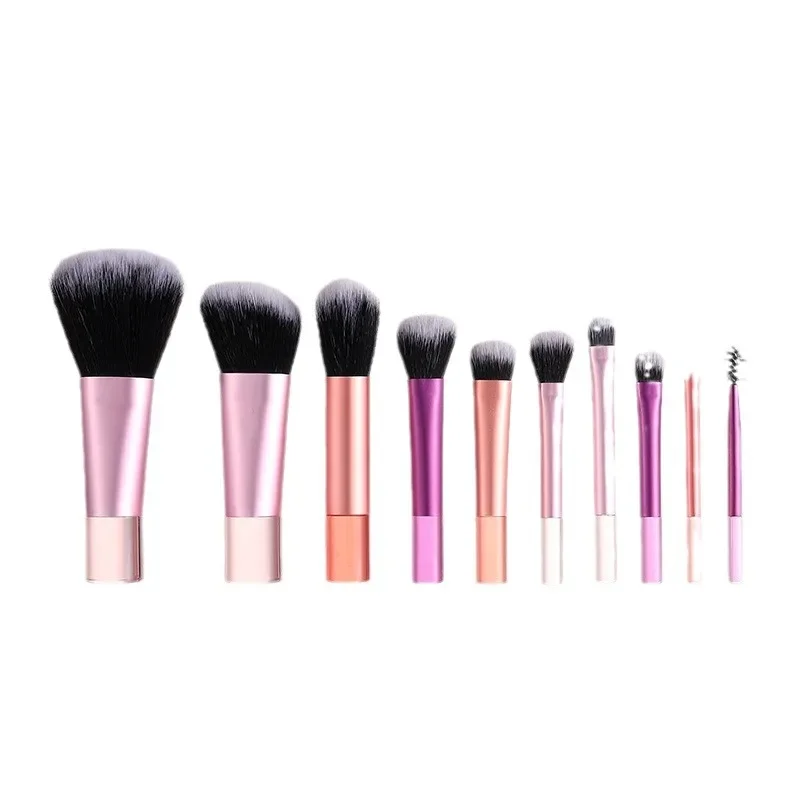 10 Stuks Make-Up Borstel Kit Zacht Synthetisch Haar Make-Up Borstels Foundation Blush Oogschaduw Cosmetische Make-Up Tools