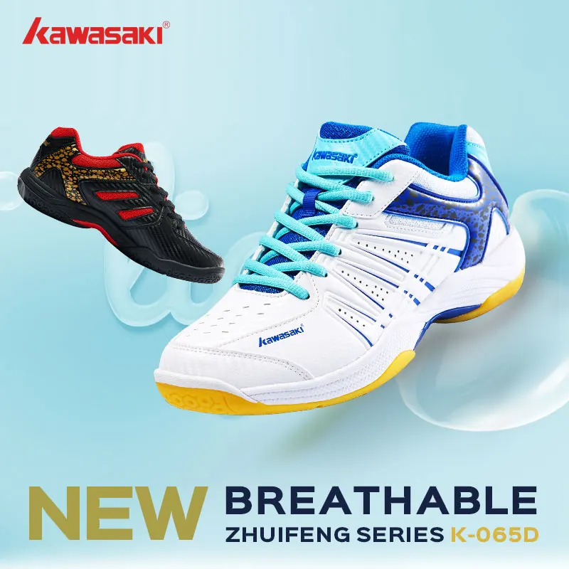 

Kawasaki New Badminton Shoes Sneakers Mens Tennis Breathable Anti-Slippery Sport Shoes for Men Women K-065D