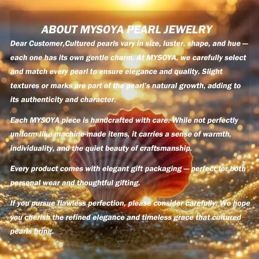 MYSOYA Collana di perle d'acqua dolce bianche da 8-9 mm con confezione regalo regalo per lei/lui, per compleanno/matrimonio/anniversario/San Valentino